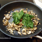 Plněná omeleta a bruschetta s cherry rajčaty